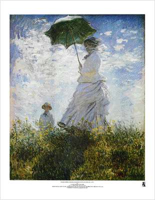 Famous Painting Garden at Sainte-Adresse by Claude Monet Folding Rain Umbrella/Parasol/Sun Umbrella