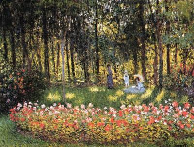The Artist's family in the garden by claude Monet